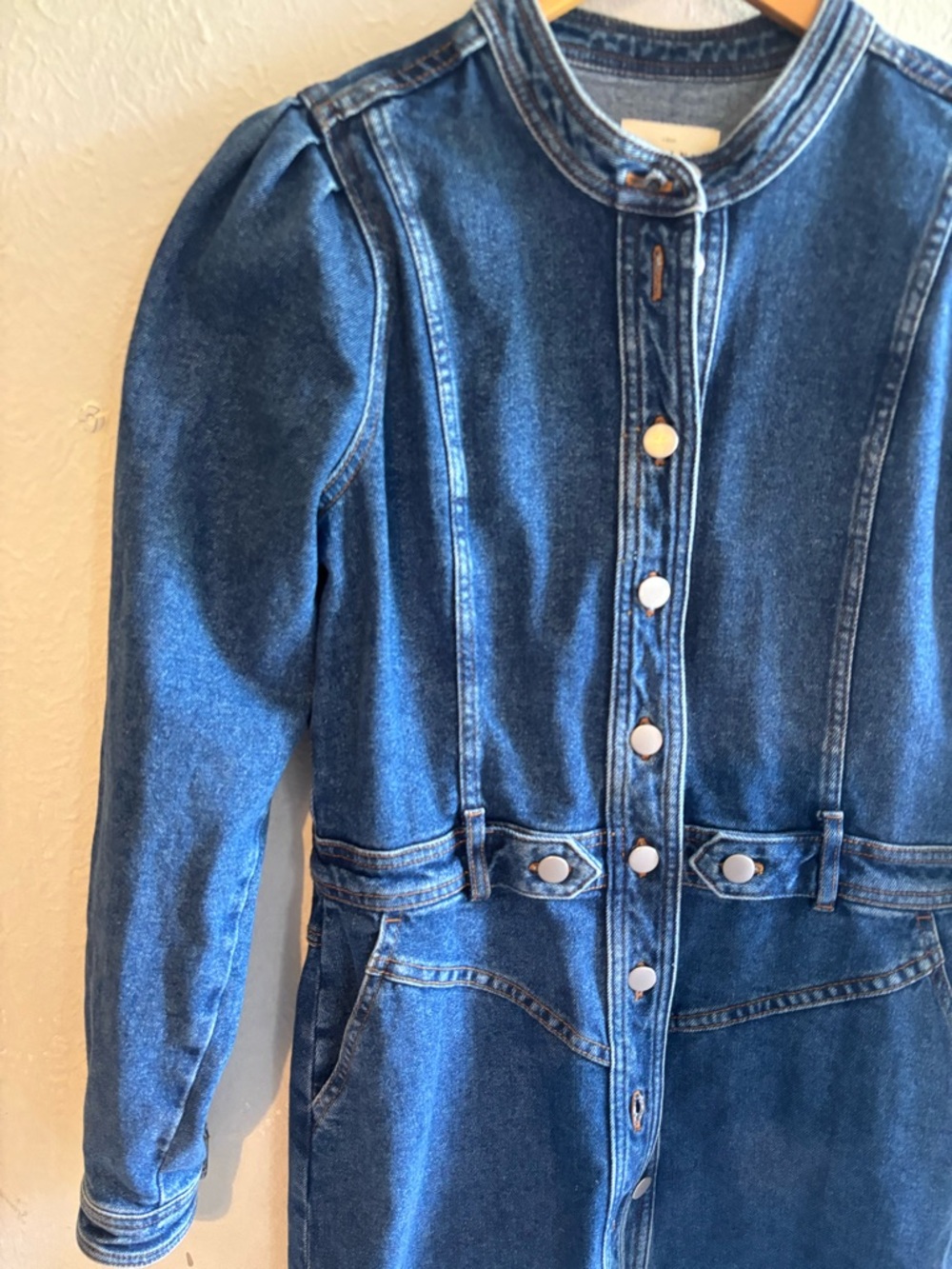 Sézane Blue Denim Shirt Dress NWT size 40 - Picture 5 of 7